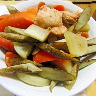 超簡単♪鶏肉と根菜の煮物